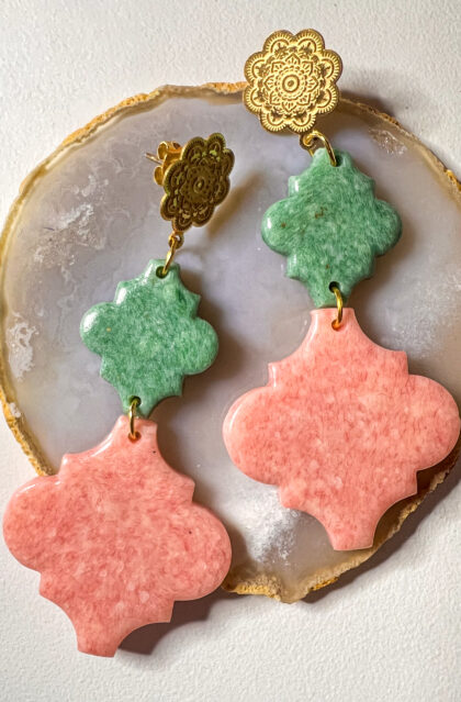 oorbellen polymeerklei oosters goud